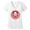 red skull logo avengers marvel comics gift Women's V-Neck T-Shirt