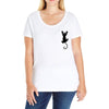 Cat Pocket Ladies Curvy T-Shirt