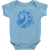 bass clef in blue Baby Bodysuit