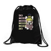 ski mood french bulldog Drawstring Bags