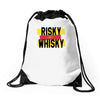 risky after whisky Drawstring Bags