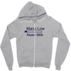 gaming mana low need milk Zipper Hoodie