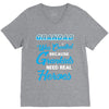 Grandad Was Created because Grankids Need Real Heroes V-Neck Tee