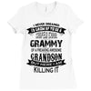 Super Cool Grammy Of A Freaking Awesome Grandson Ladies Fitted T-Shirt