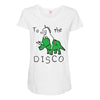 To The Disco (Unicorn Riding Triceratops) Maternity Scoop Neck T-shirt