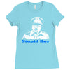 dads army stupid boy Ladies Fitted T-Shirt