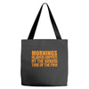 morning always happen at the wrong time of the day! Tote Bags