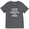 i run because i really like food V-Neck Tee