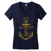 anchored faith Women's V-Neck T-Shirt