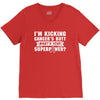 I Am Kicking Cancers Butt Whats Your Superpower? V-Neck Tee