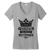 Queens Are Born In September Women's V-Neck T-Shirt