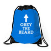 obey the beard funny Drawstring Bags