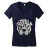 ask me about my shar pei Women's V-Neck T-Shirt