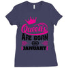 Queens Are Born in January Ladies Fitted T-Shirt
