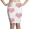 Jet'aime Flower Heart Pencil Skirts