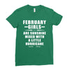 February Girls Are Sunshine Mixed With A Little Hurricane Ladies Fitted T-Shirt