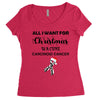 all i want for christmas is a cure carcinoid cancer Women's Triblend Scoop T-shirt