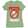 zombie  do not feed the zombies fun Ladies Fitted T-Shirt