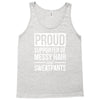 supporter of messy hair and sweatpants lounge funny Tank Top