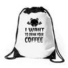 coffee drinkers Drawstring Bags