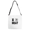 i eat meat Adjustable Strap Totes