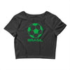 brasil sport soccer ball fun Crop Top