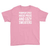 pumpkin spice hocus pocus and cozy sweaters Youth Tee