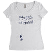 Muggle On Board Navy Women's Triblend Scoop T-shirt