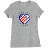 heart us flag 4th july fredom america usa Ladies Fitted T-Shirt