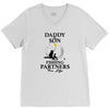 daddy and son fishing partners for life V-Neck Tee