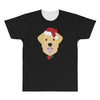 golden retriever dog with red santa's hat All Over Men's T-shirt