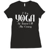 i do yoga to burn crazy Ladies Fitted T-Shirt