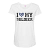 i love my soldier navy camouflage Maternity Scoop Neck T-shirt