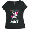 UNICORN ARE BORN IN MAY Women's Triblend Scoop T-shirt