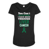 you can't scare or beat me i have been through liver cancer Maternity Scoop Neck T-shirt