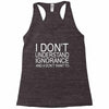dont understand ignorance Racerback Tank