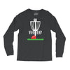 disc golf frisbee leaning on target basket innova Long Sleeve Shirts
