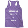 weekends coffe and dogs white back Racerback Tank
