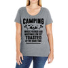 Camping Where Friends And Marshmallow Get Toasted At The Same Time Ladies Curvy T-Shirt
