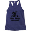 trex hates swimming Racerback Tank