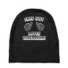 this guy loves wisconsin Baby Beanies