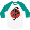 sun dragon with pearl   black red white 3/4 Sleeve Shirt