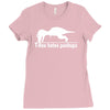 t rex hates pushups funny Ladies Fitted T-Shirt