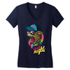 up all night cat Women's V-Neck T-Shirt