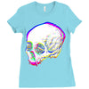 skull glitch Ladies Fitted T-Shirt