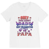only the best dads get promoted to papa V-Neck Tee