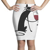 cat and wine Pencil Skirts