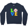 love baseball neon rhinestuds Crewneck Sweatshirt