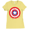 captain america dying bleeding logo Ladies Fitted T-Shirt