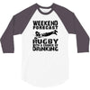weekend rugby forecast beer pub drink 3/4 Sleeve Shirt